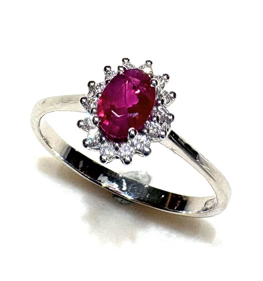 Ringe Sommer Gioielli Dame KATE in Weißgold Rubino 0.50 Ct RUB CT 0.50 DIA CT 0.12 F/VS - RUB CT 0.50 DIA CT 0.12 F/VS